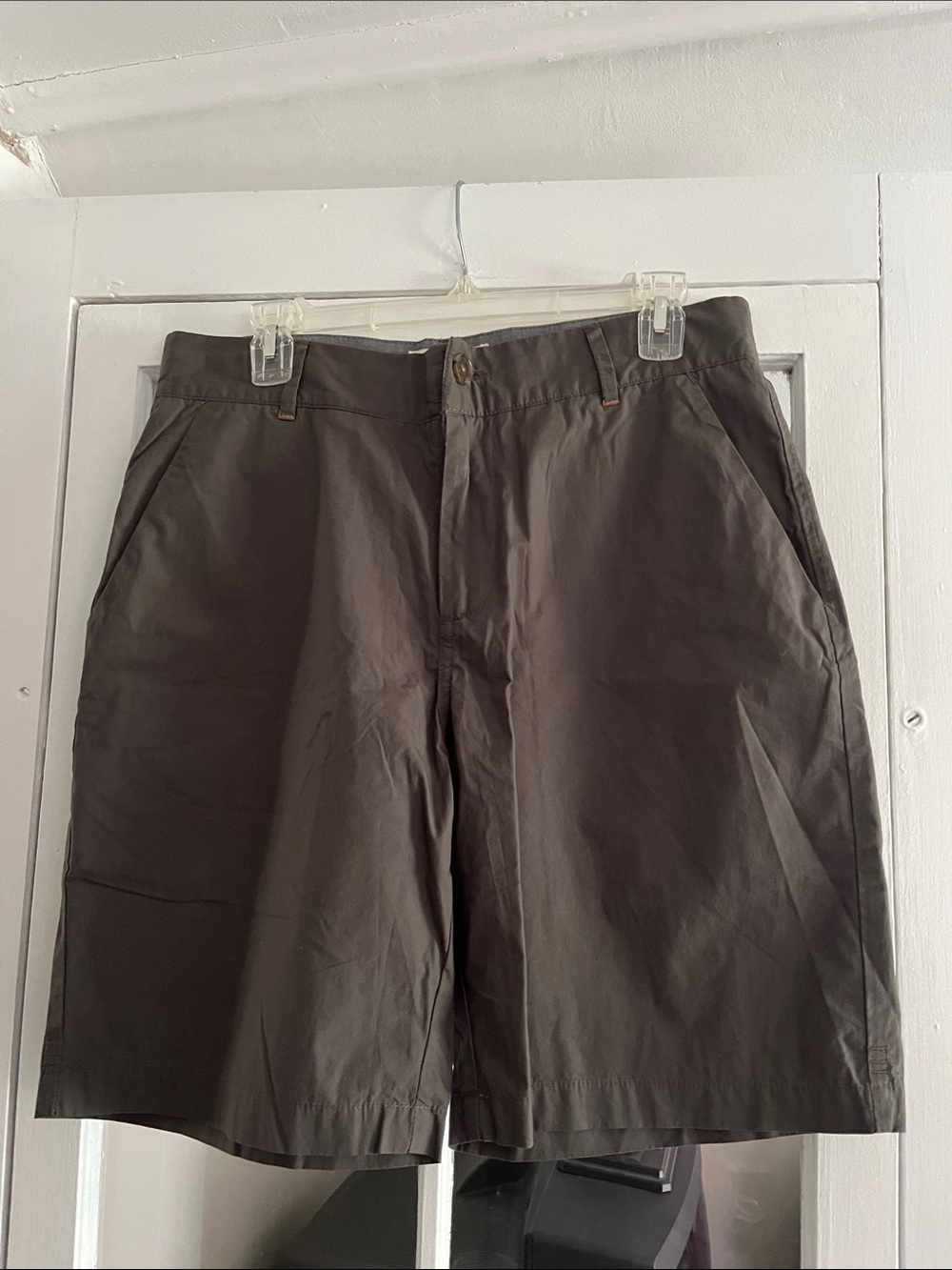 W.R.K Men's Brown Flat-Front Chino Shorts